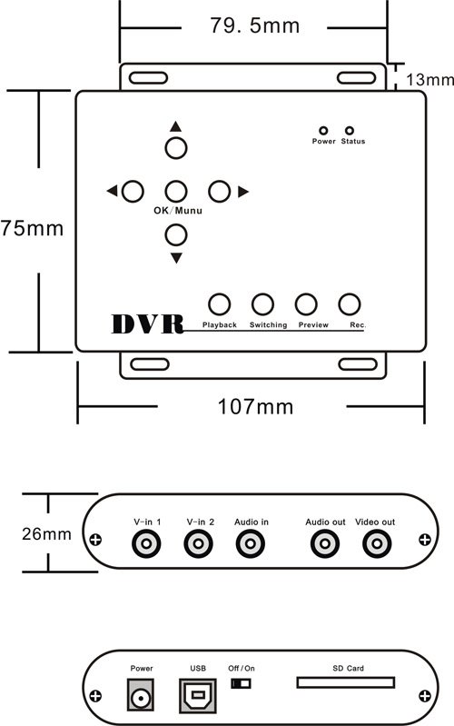 VSD2CH-32SD 2CH HD Mini DVR, HD Mini DVR, 2CH Mini DVR Working At The Same Time, 2ch mobile dvr